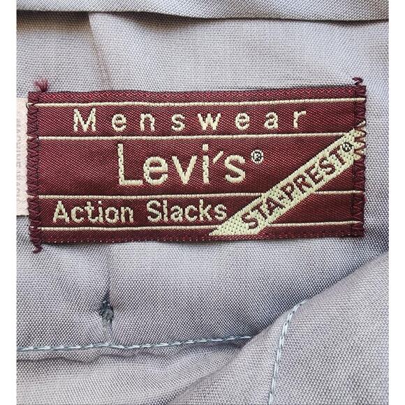 Vintage Levis Action Slacks 30x30 Actual Pants Mens Gray STA PREST Trousers 70s - Picture 11 of 13